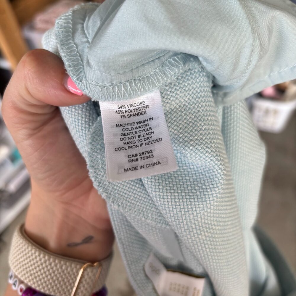 House of Harlow 1960 Womens Straight-Leg Pants Zip Hook & Eye Light Blue Size 12 - Picture 8 of 8